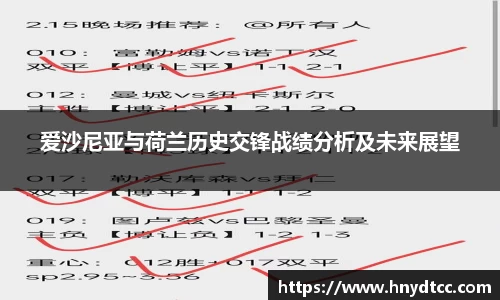 爱沙尼亚与荷兰历史交锋战绩分析及未来展望